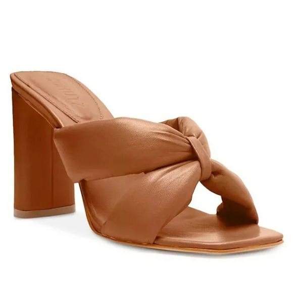 Schutz Fairy High Women's Slip On Strappy Heel Sandals Brown Size 7 (MSRP $128) - Picture 1 of 7